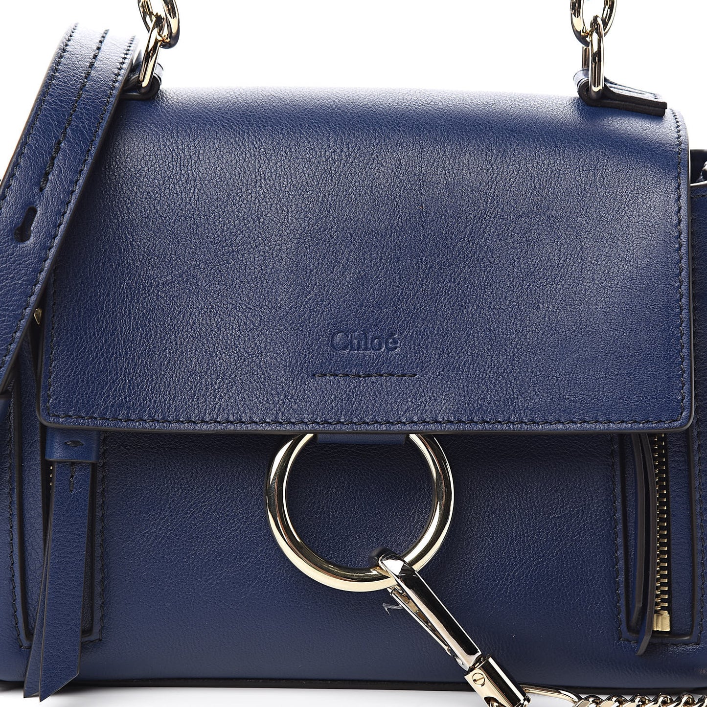Calfskin Mini Faye Day Shoulder Bag Captive Blue
