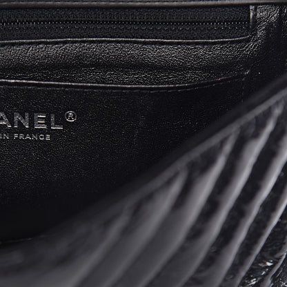 Chanel Patent Metallic Crumpled Calfskin Chevron Quilted Mini Rectangular Flap So Black 8 of 14