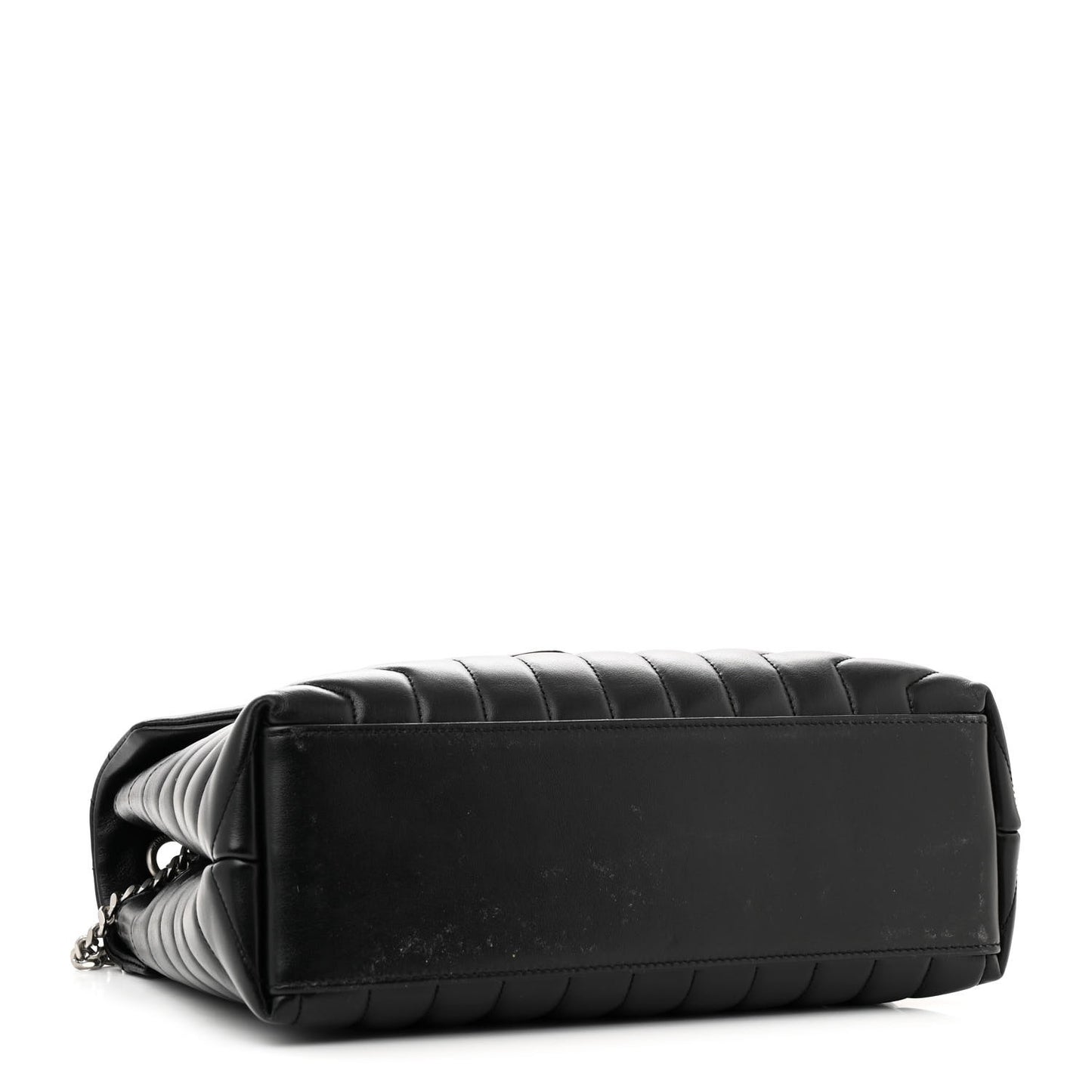 Calfskin Y Quilted Monogram Medium Loulou Chain Satchel Black