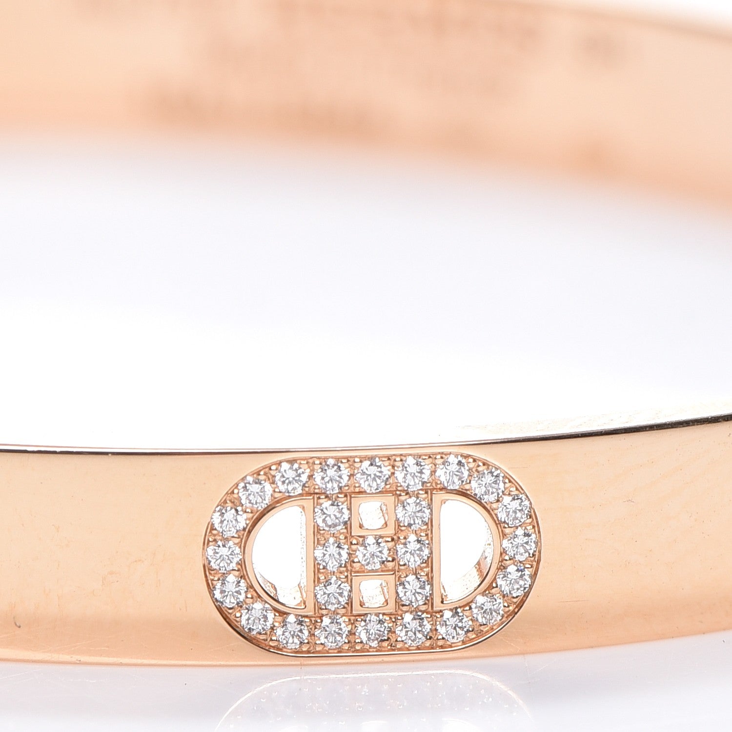 Hermes 18K Rose Gold Diamond PM H D'Ancre Bracelet SH 5 of 7