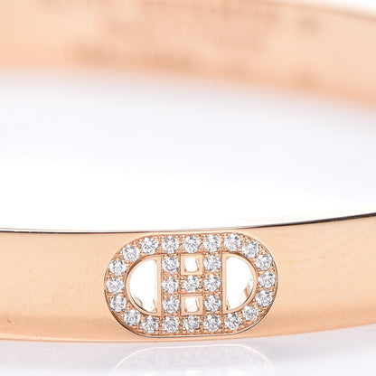 Hermes 18K Rose Gold Diamond PM H D'Ancre Bracelet SH 5 of 7