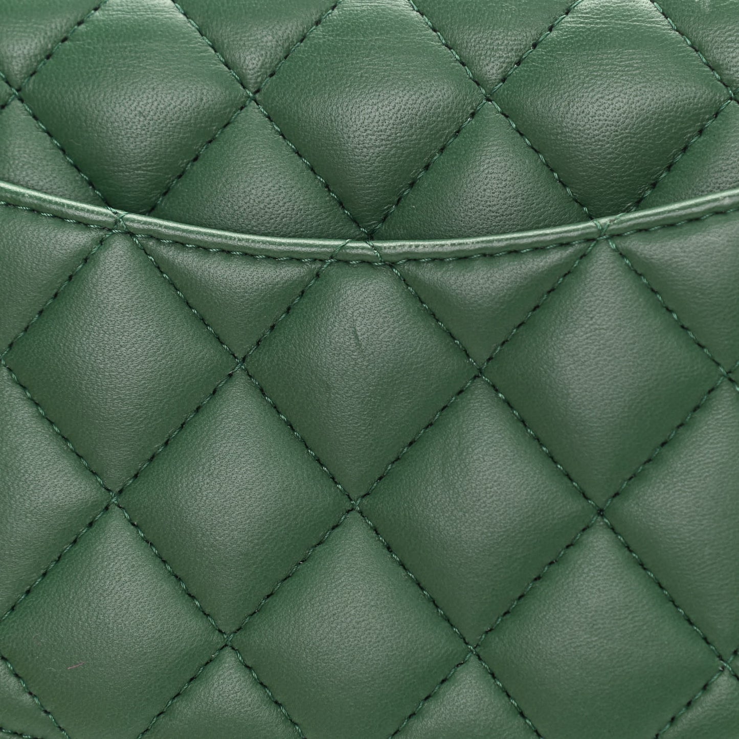 Lambskin Quilted Mini Rectangular Flap Green