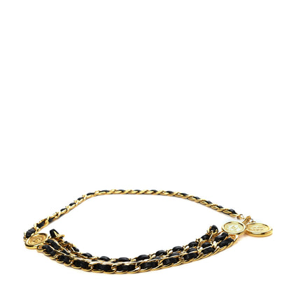 Chanel Lambskin Chain CC Medallion Belt Black Gold 1 of 3