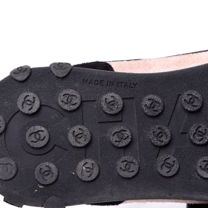 Chanel Nylon Calfskin Suede CC Womens Sneakers 42 Pink Black 13 of 18