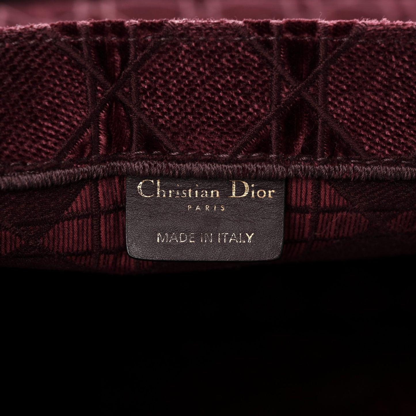 Velvet Cannage Large Book Tote Burgundy