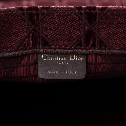 Christian Dior Velvet Cannage Large Book Tote Burgundy 6 of 13