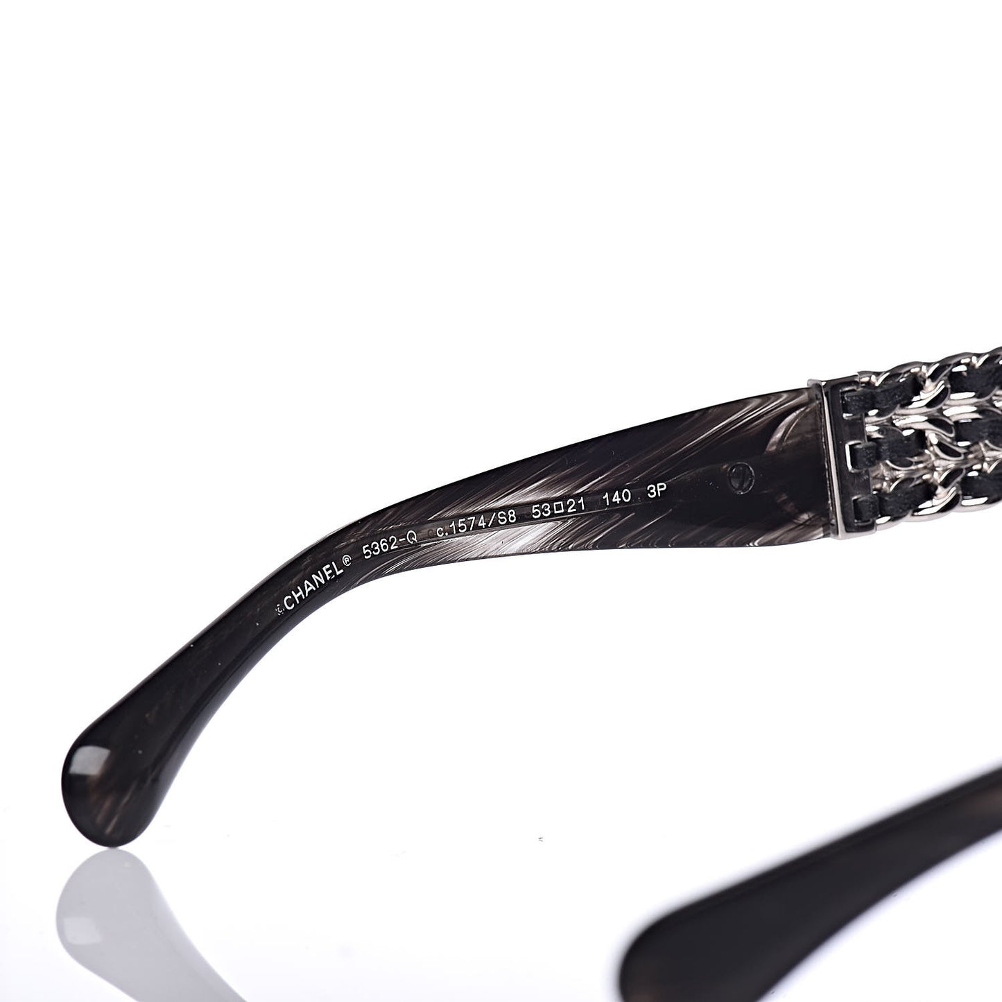 Square Chain Sunglasses 5362-Q Shaded Black