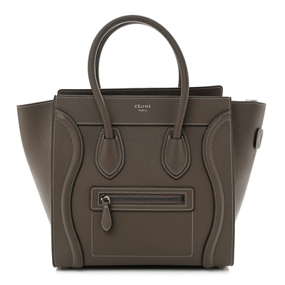 Celine Drummed Calfskin Micro Luggage Souris 1 of 10