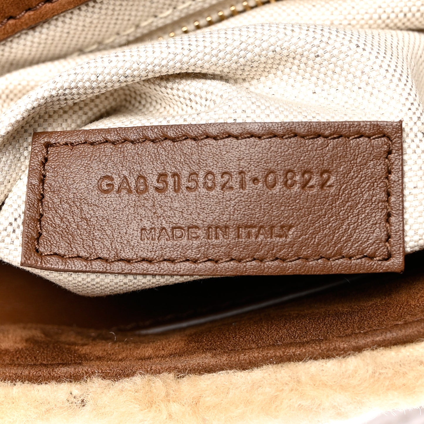 Suede Shearling Patchwork Monogram Medium Jamie Brown Beige