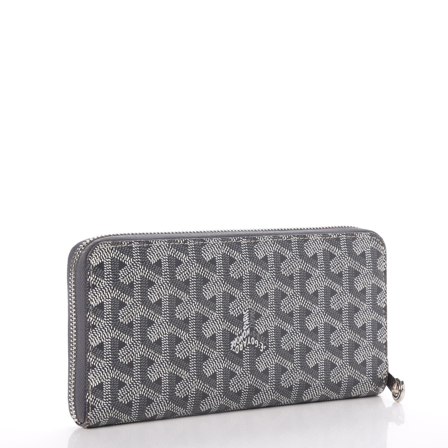 Goyard Goyardine Matignon Zip Around GM Wallet Grey 3 of 12