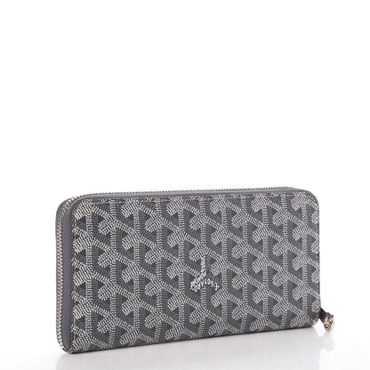 Goyard Goyardine Matignon Zip Around GM Wallet Grey 3 of 12