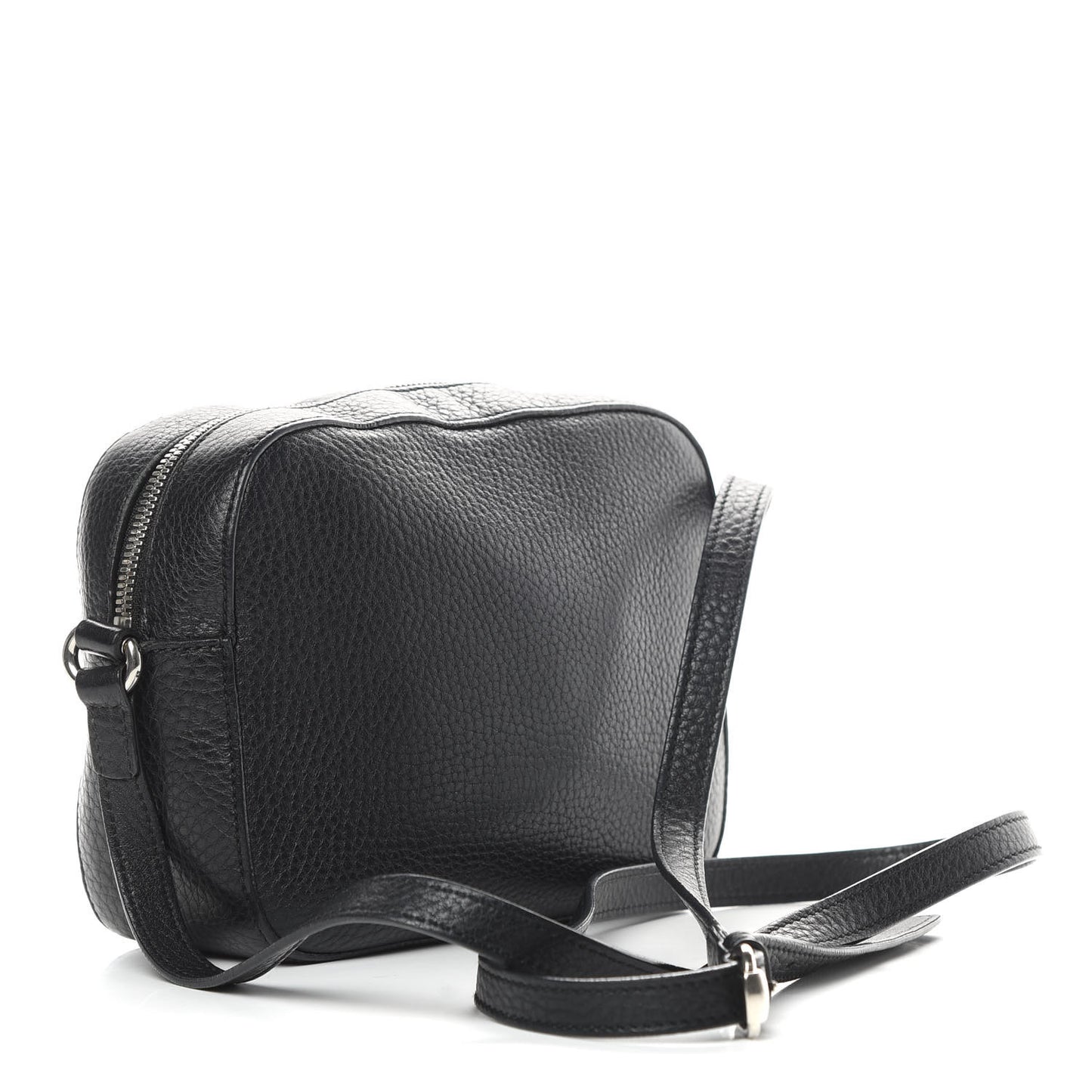 Pebbled Calfskin Studded Small Soho Disco Bag Black