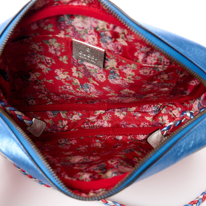 Gucci Laminated Nappa Trapuntata Small Zumi Shoulder Bag Rosso Marine Argento 5 of 11