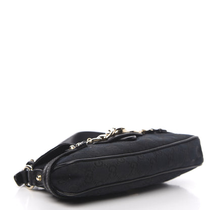 Gucci Monogram Horsebit Chain Flap Shoulder Bag Black 4 of 12