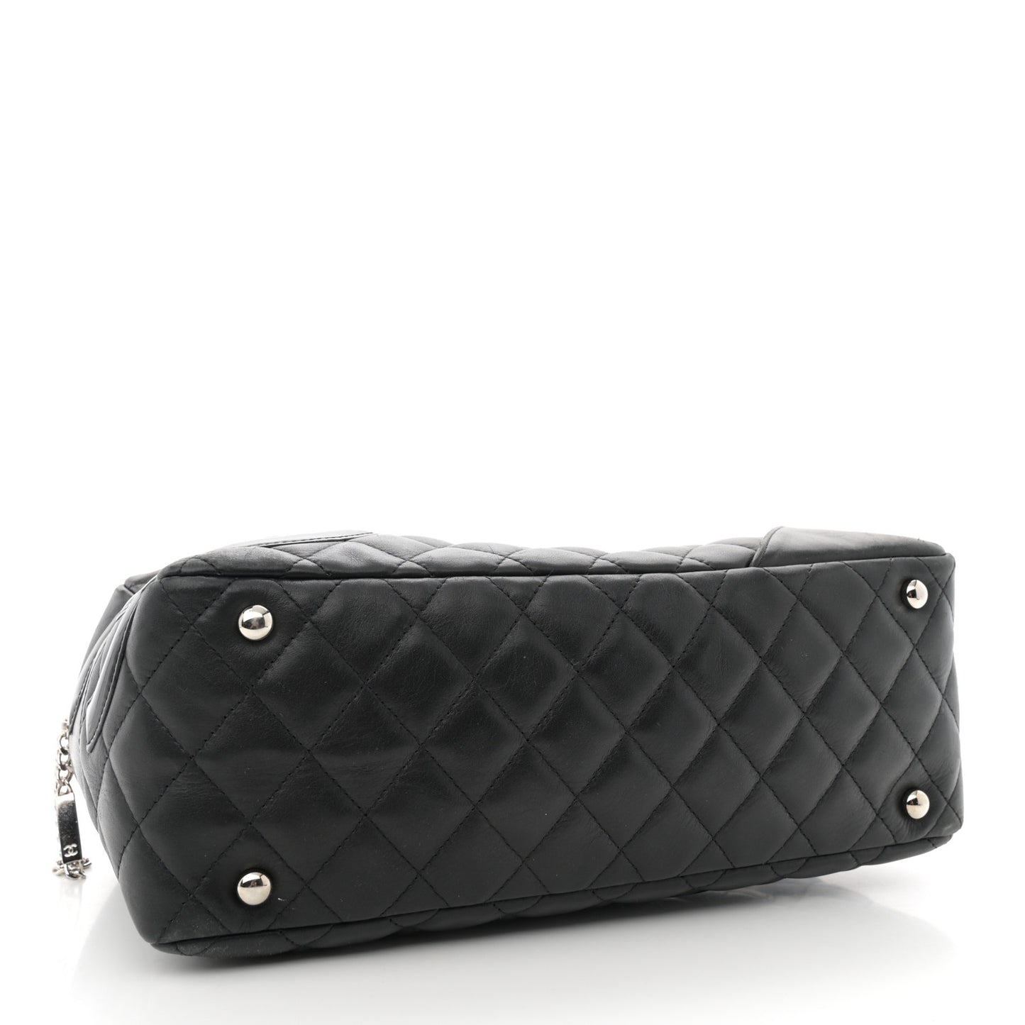 Calfskin Quilted Large Cambon Bowler Black