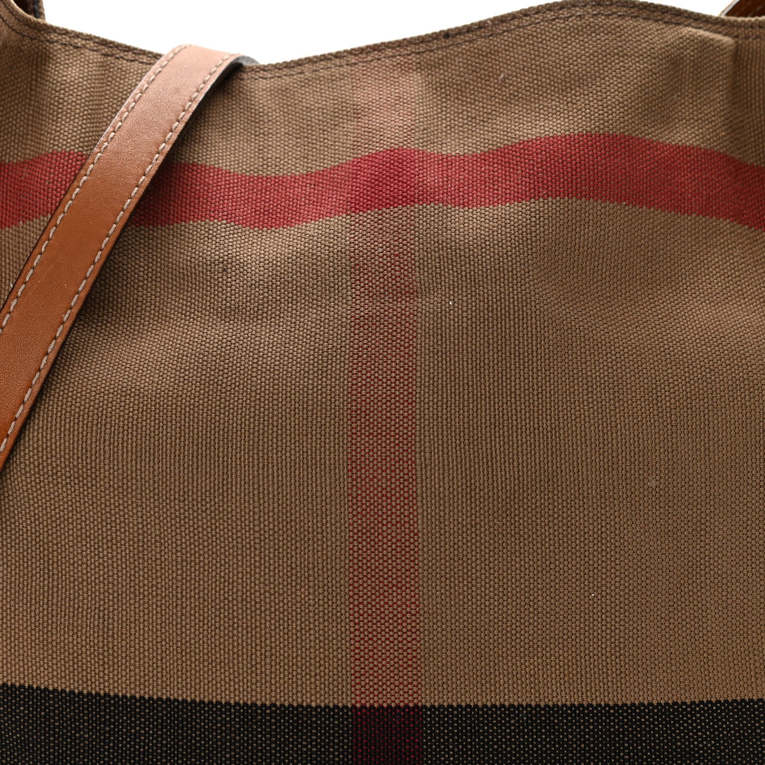 Burberry Canvas Mega Check Medium Ashby Hobo Saddle Brown 10 of 13