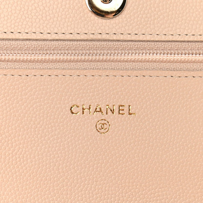 Chanel Caviar Quilted Coco Candy Wallet On Chain WOC Beige 6 of 12