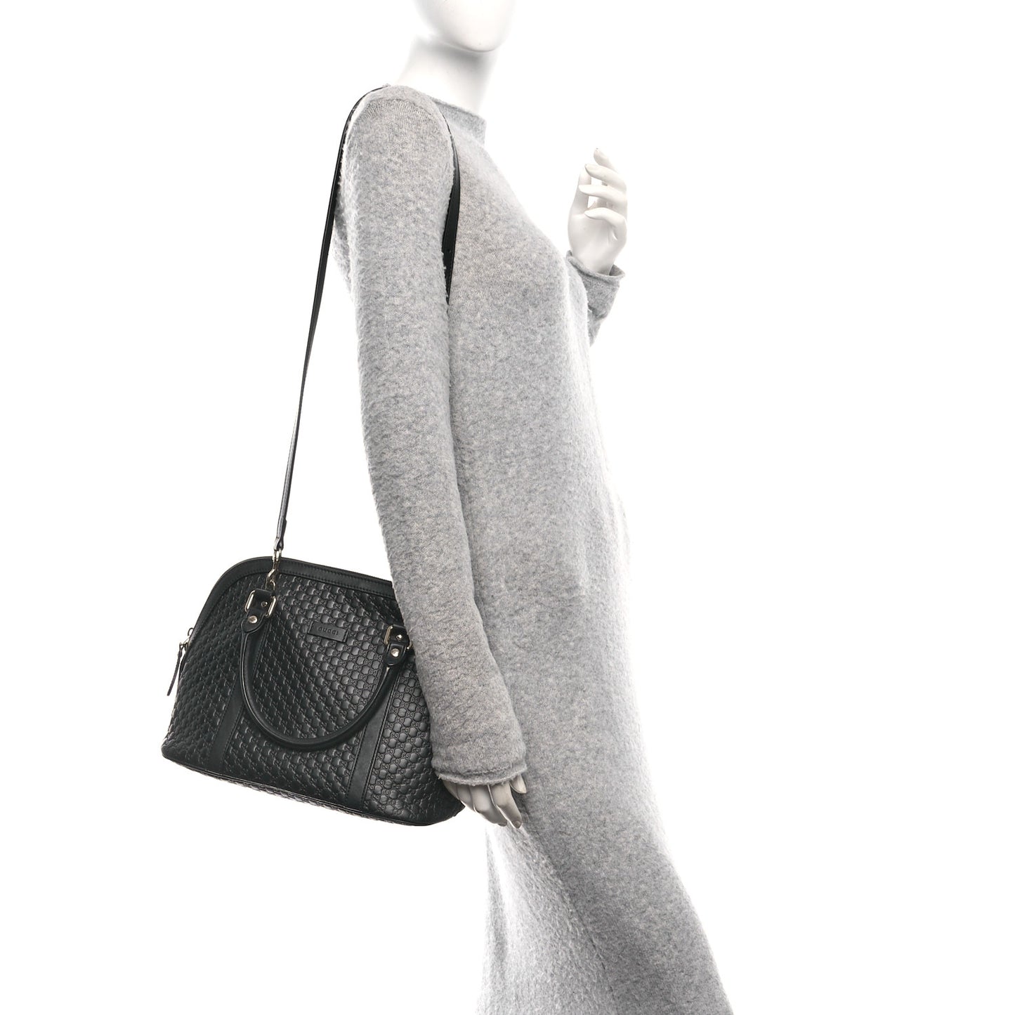 Microguccissima Medium Dome Bag Black