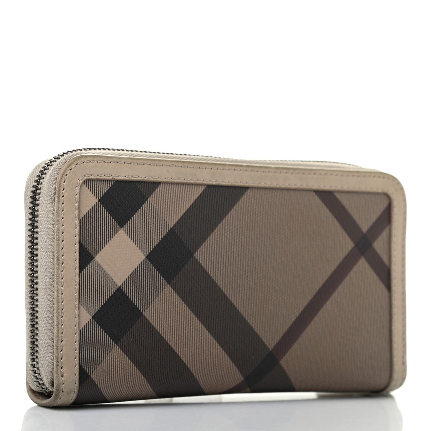 Smoked Check Zip Around Wallet Trench
