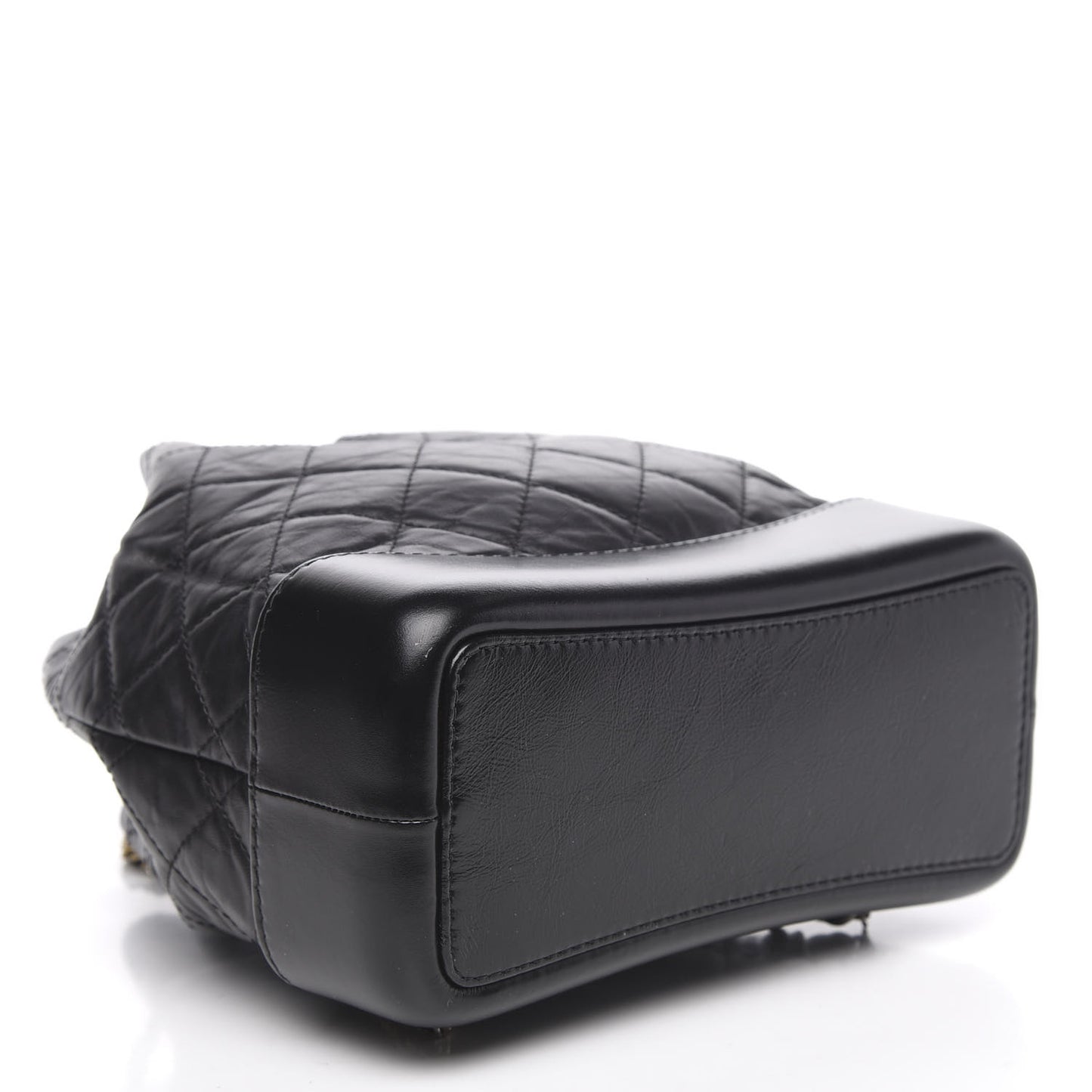 Aged Calfskin Quilted Small Gabrielle Backpack Black