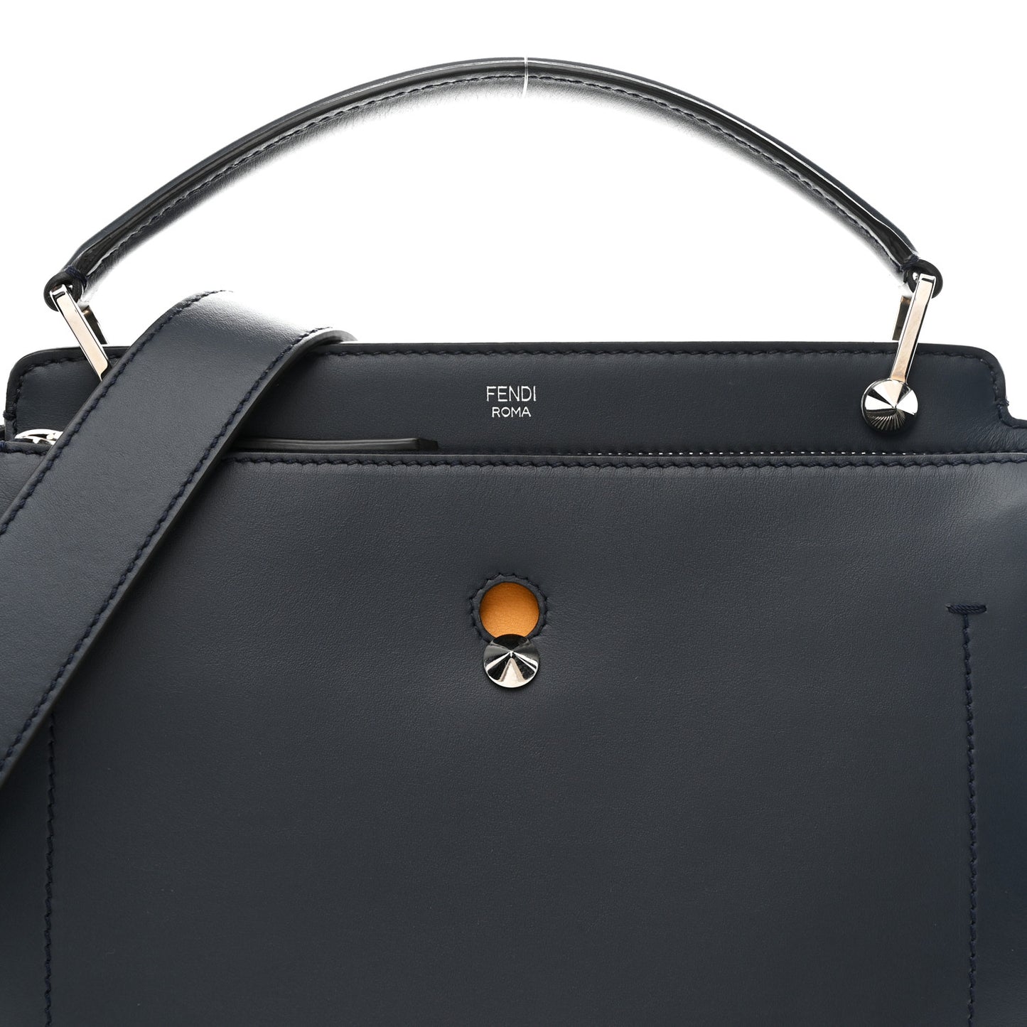 Vitello Baltico Dolce DotCom Satchel Navy Yellow