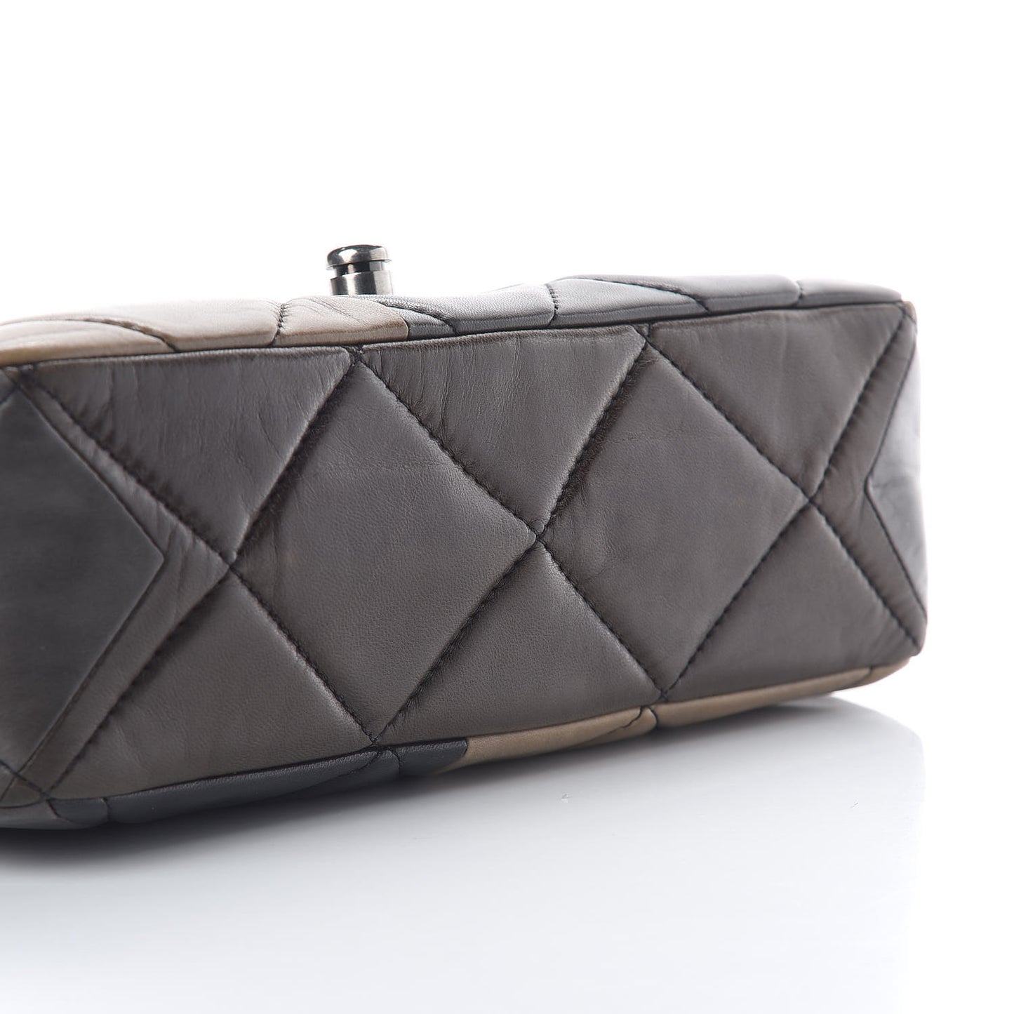 Lambskin Quilted Patchwork Boy Flap Brown