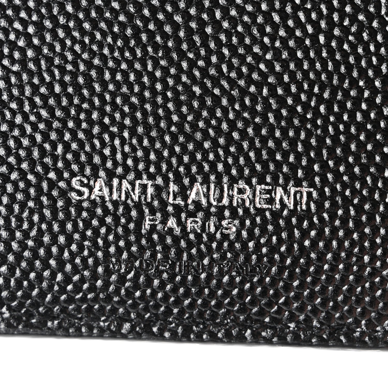 Saint Laurent Grain De Poudre Matelasse Chevron Monogram Zipped Card Case Black 6 of 7