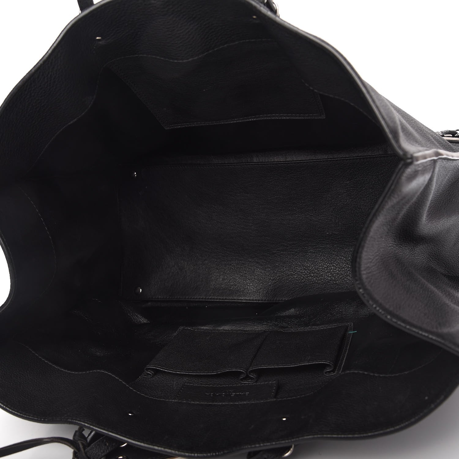 Balenciaga Grained Calfskin Silver Metallic Edge Hardware Papier A4 Tote Black 5 of 15
