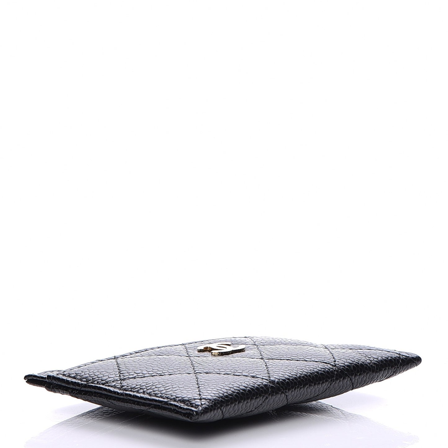 Caviar Quilted Card Holder Black