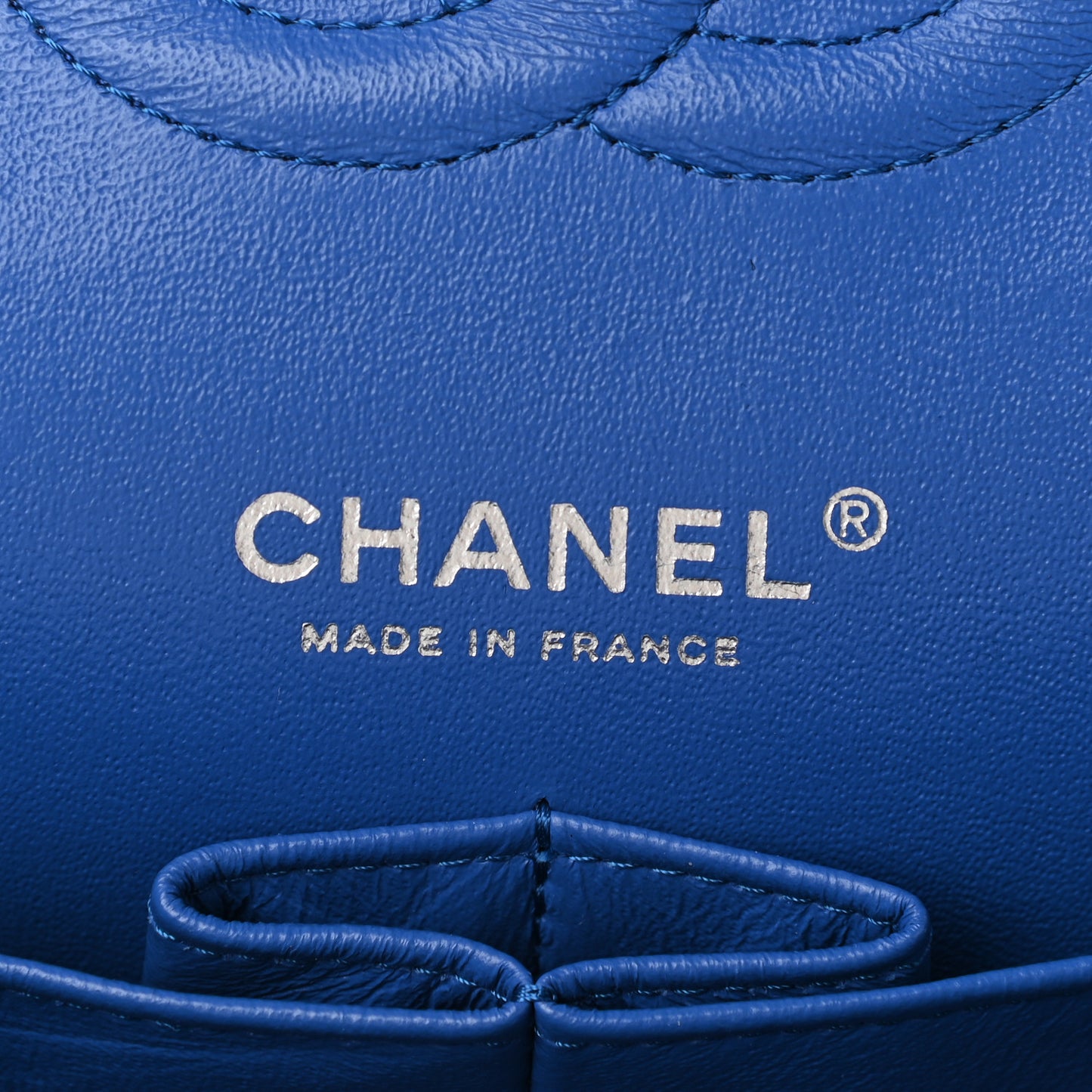 Lambskin Quilted Medium Double Flap Blue