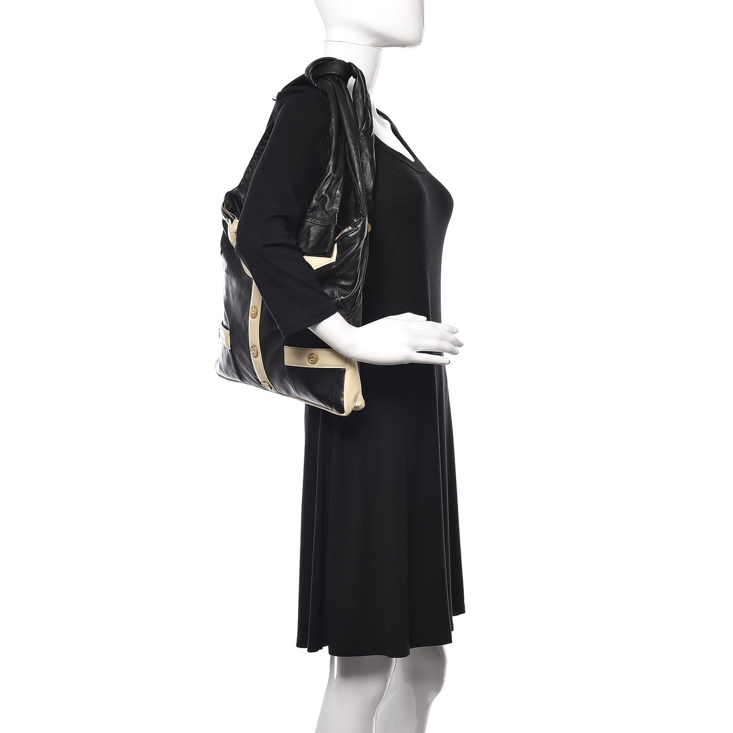 Lambskin Small Girl Bag Black Beige