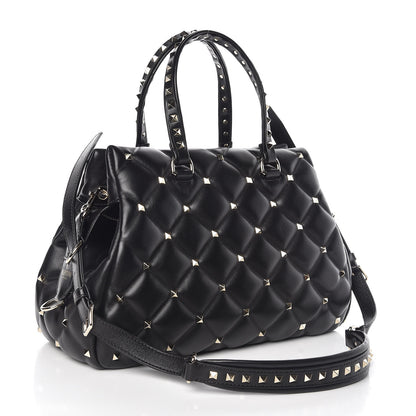 Valentino Garavani Nappa Candystud Double Handle Shoulder Bag Black 3 of 8