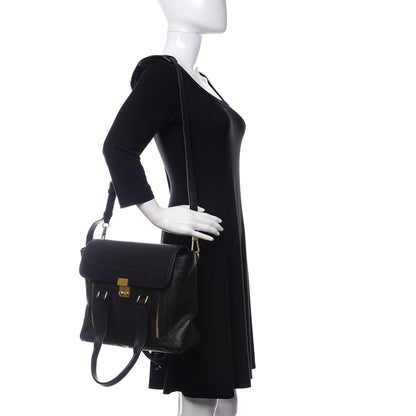 3.1 Phillip Lim 3.1 Textured Calfskin Medium Pashli Satchel Black 2 of 10