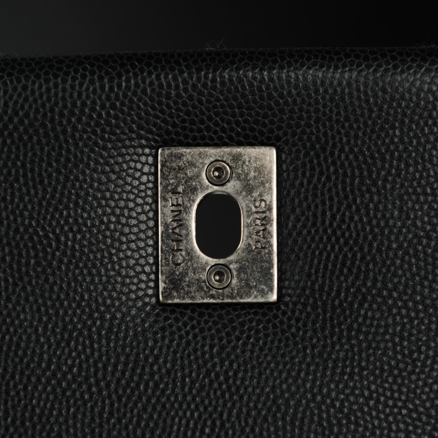 Caviar Quilted Medium Coco Handle Flap Black