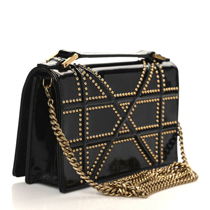 Christian Dior Patent Studded Diorama Flap Bag Black 4 of 7