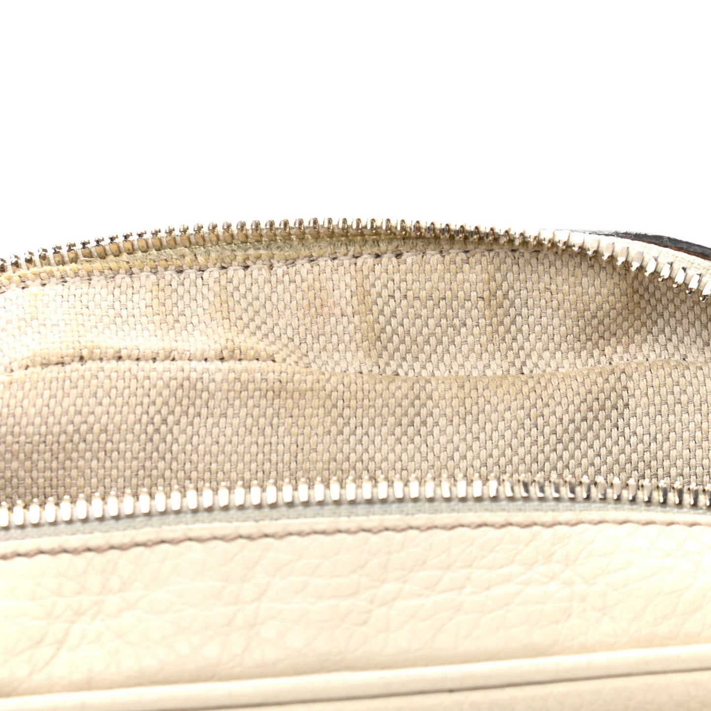 Pebbled Calfskin Small Soho Disco Bag Off White