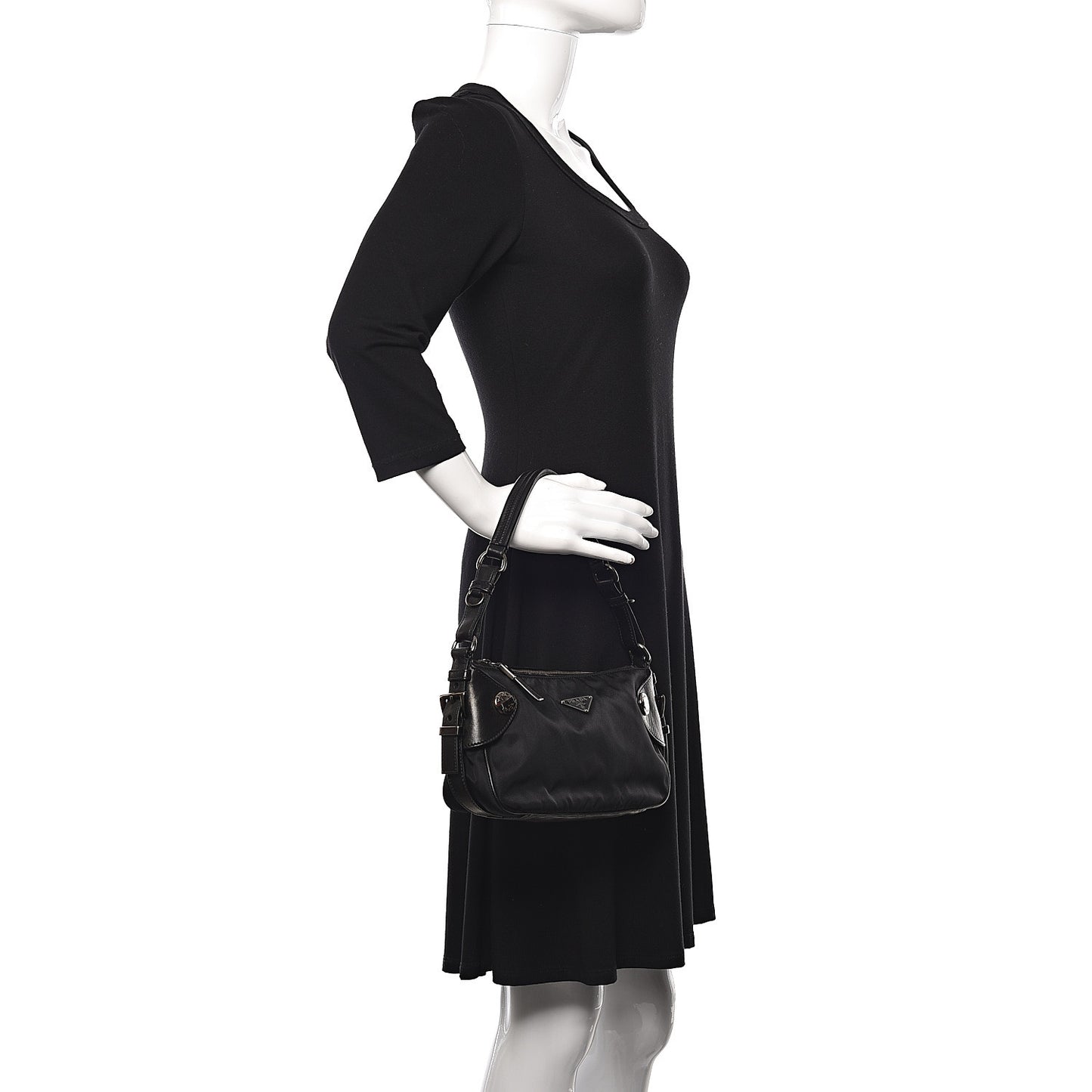 Tessuto Nylon Nappa Shoulder Bag Black