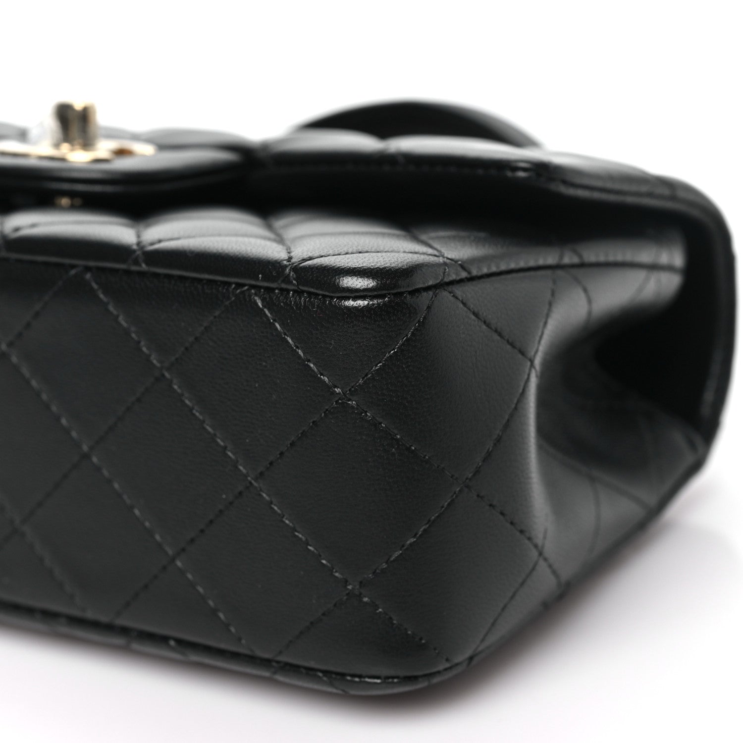Chanel Lambskin Quilted Mini Top Handle Rectangular Flap Black 10 of 11