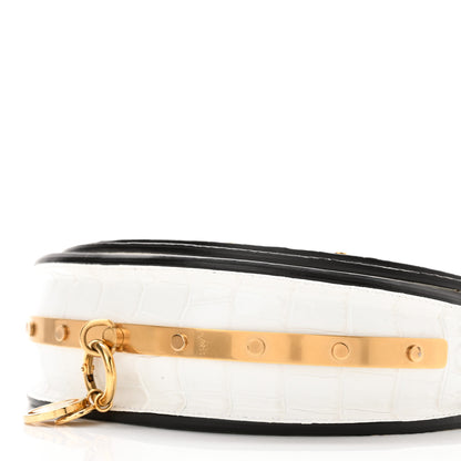Chloe Calfskin Crocodile Embossed Small Nile Bracelet Minaudiere Bag White 11 of 11