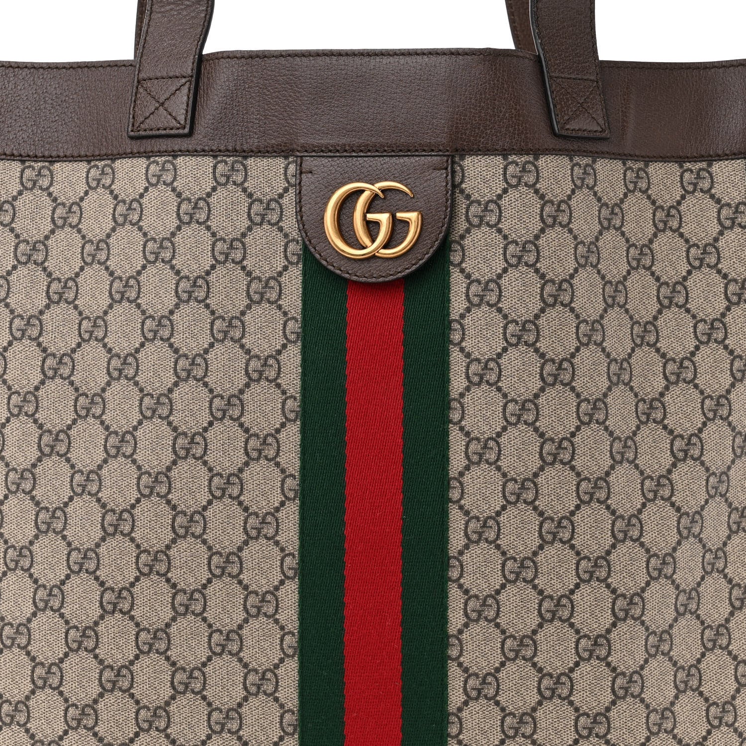 Gucci GG Supreme Monogram Web Large Ophidia Vertical Shopping Tote Brown 8 of 12