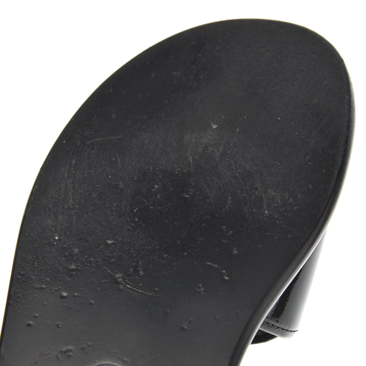 Patent Calfskin CC Slip On Mules 38 Black