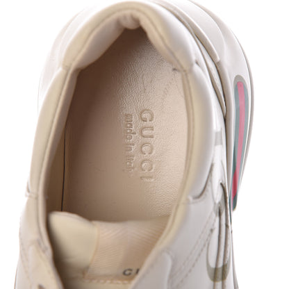 Gucci Calfskin Logo Womens Rhyton Sneakers 37.5 Ivory 5 of 7