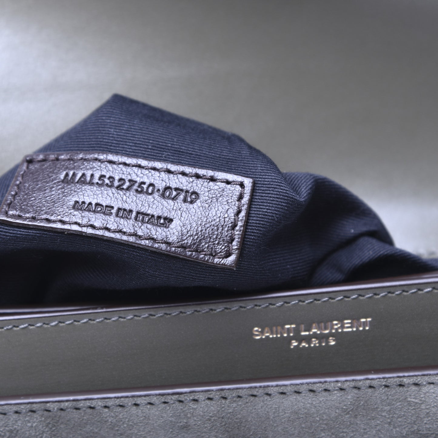 Smooth Calfskin Suede Monogram Cassandra Clasp Bag Olive Green