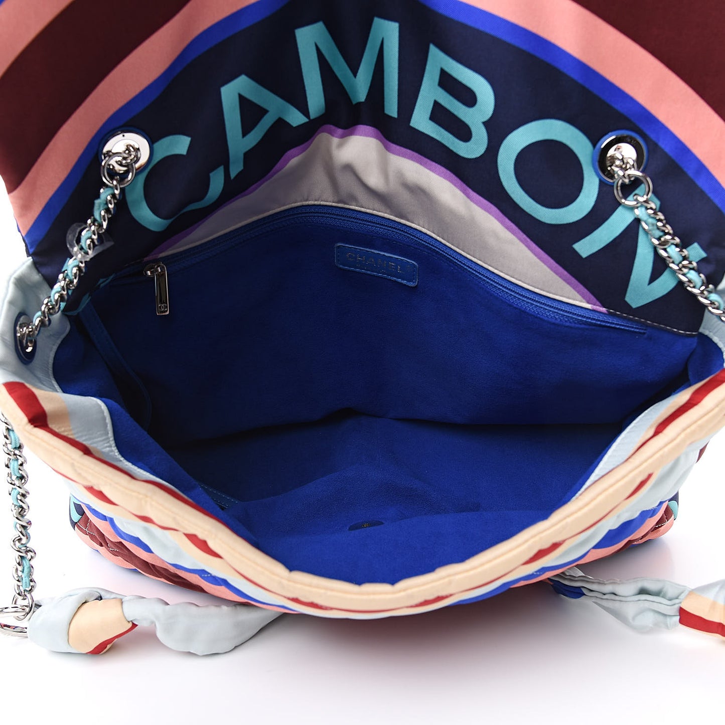 Fabric Quilted Printed Flap Multicolor