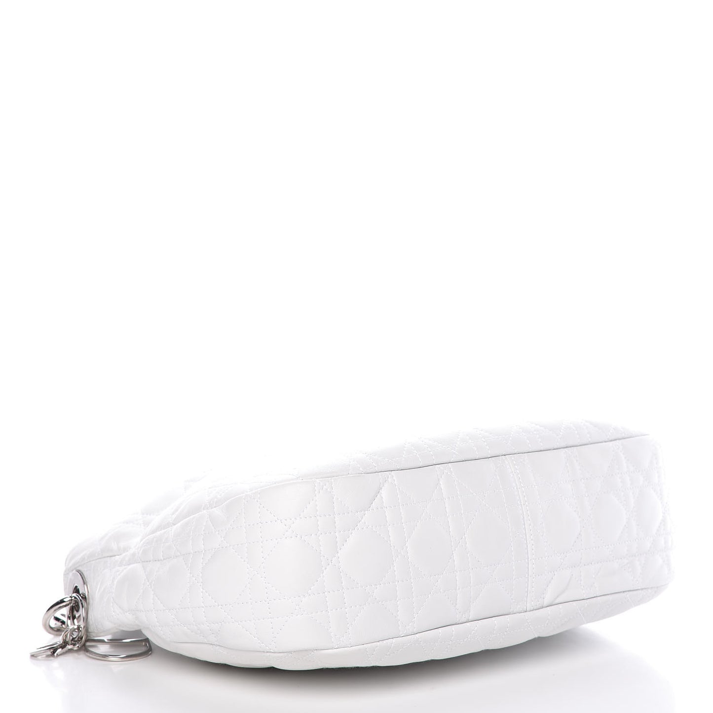 Lambskin Cannage Medium Dior Soft Hobo White