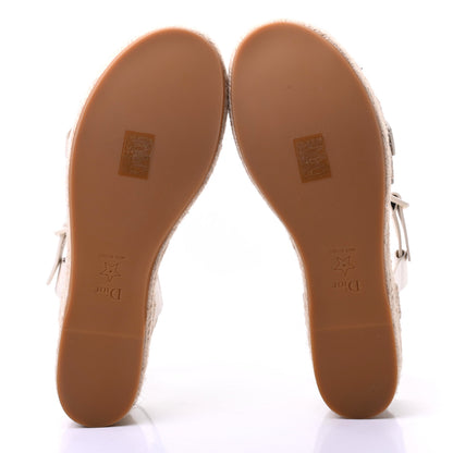 Christian Dior Calfskin D-Dior Espadrille Platform Sandals 40 White 5 of 12