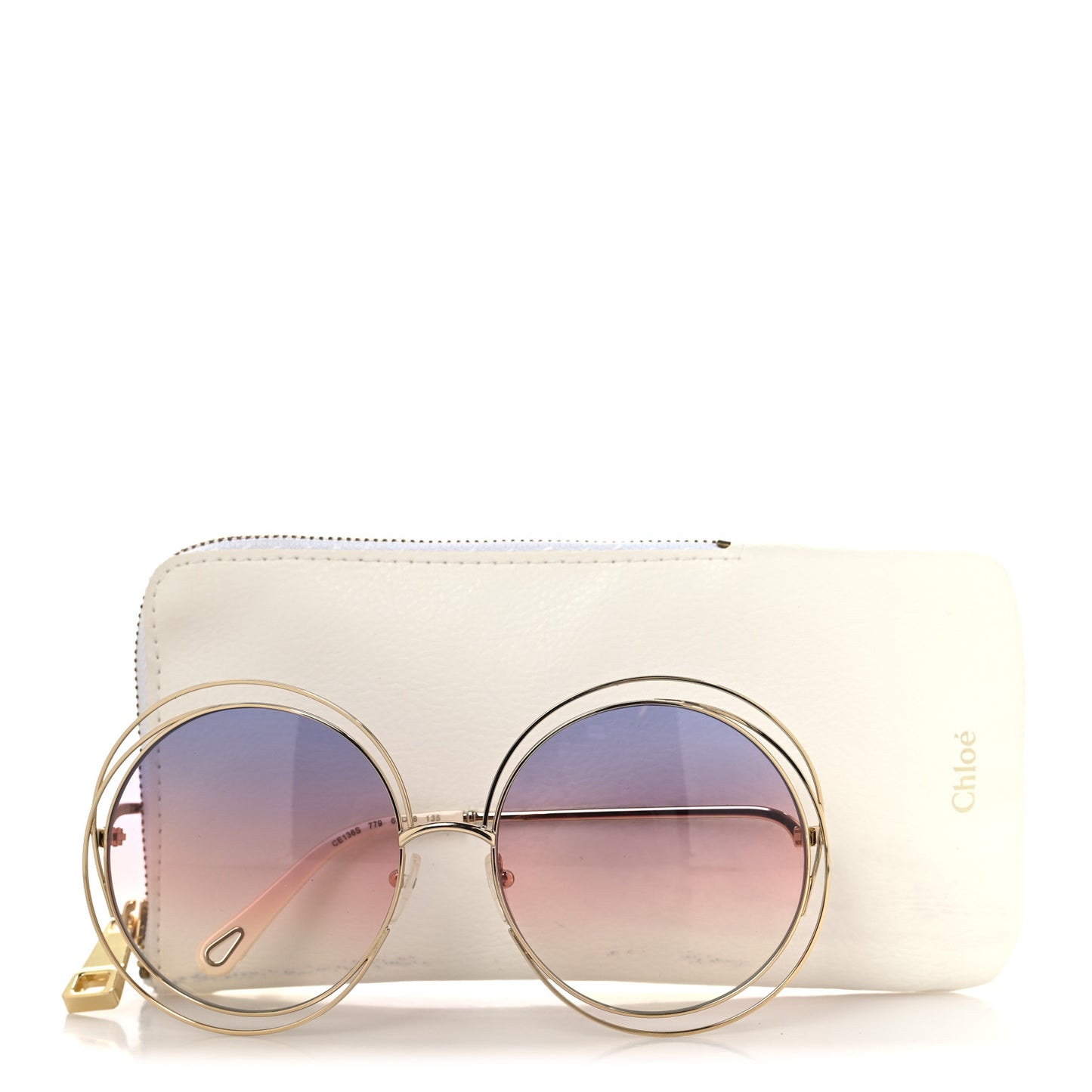 Oversize Round Sunglasses CE136S Gold Pink