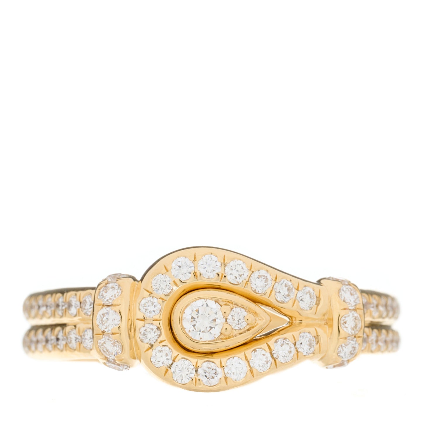 18K Yellow Gold Diamond Thoroughbred Loop Ring 54 6.75