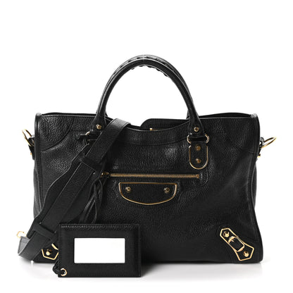 Balenciaga Chevre Gold Metallic Edge Hardware City Black 3 of 11