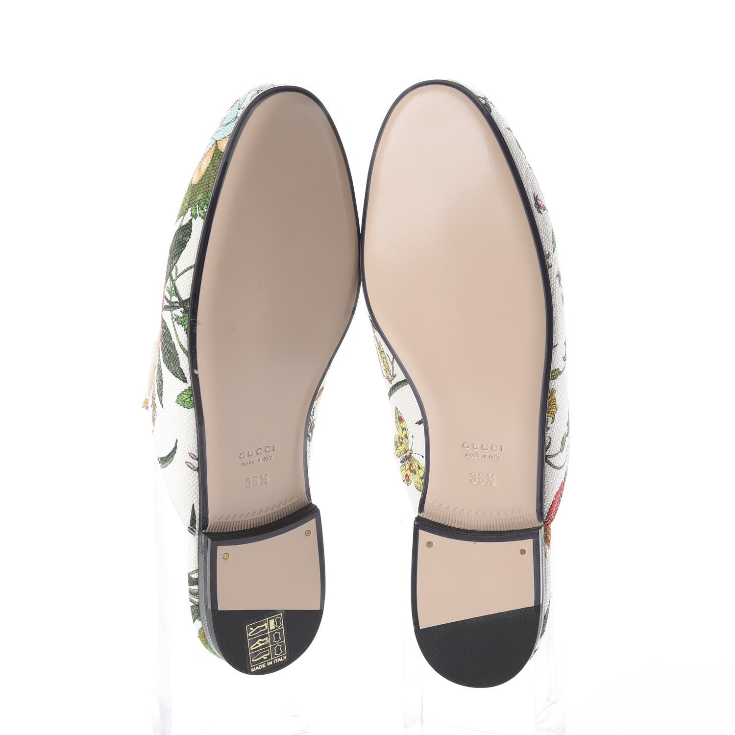 Gucci Canvas Flora Womens Princetown Slippers 36.5 White Multicolor 5 of 7